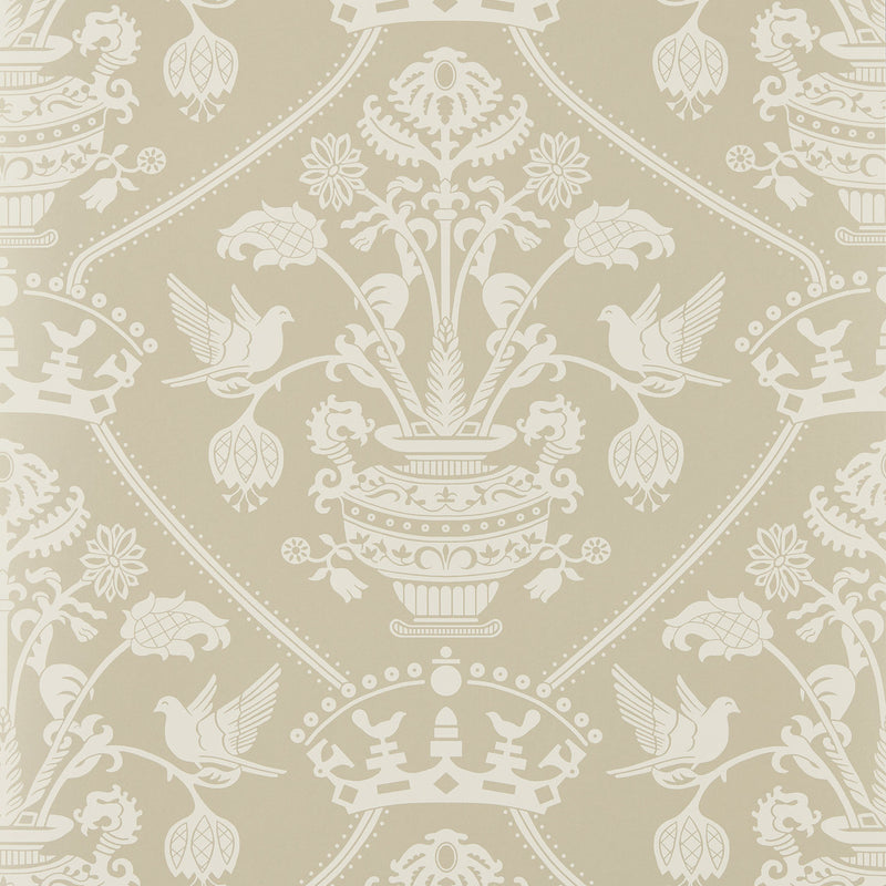 217503 Highgrove Damask Highgrove Gritstone Wallpaper by Sanderson