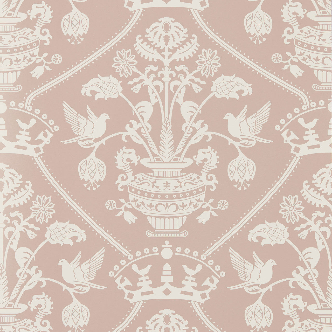 217504 Highgrove Damask Highgrove Rose Wallpaper by Sanderson