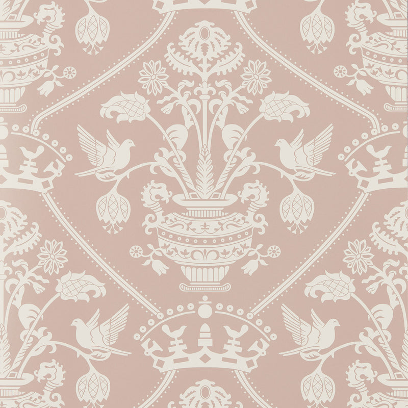 217504 Highgrove Damask Highgrove Rose Wallpaper by Sanderson