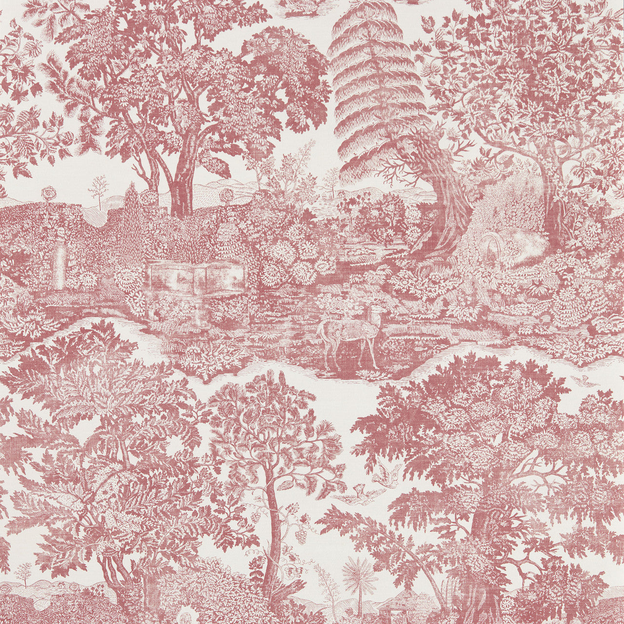 217505 Highgrove Toile Highgrove Madder Rose Wallpaper by Sanderson