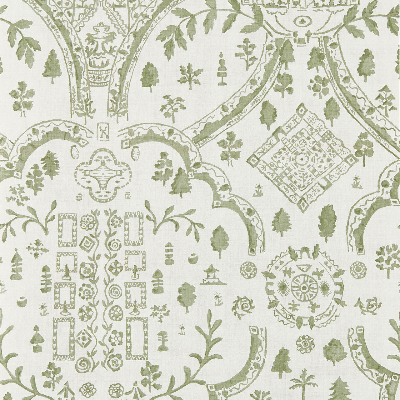 217511 Topiary View Highgrove Thyme Wallpaper by Sanderson