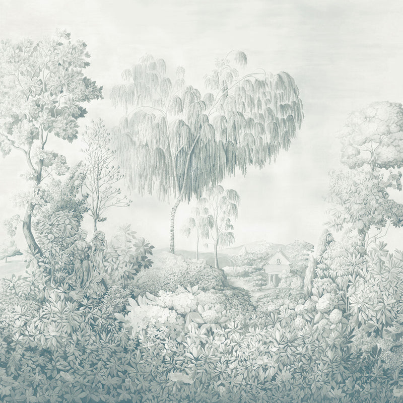 217513 Highgrove Arboretum Highgrove Ether Blues Wallpaper by Sanderson