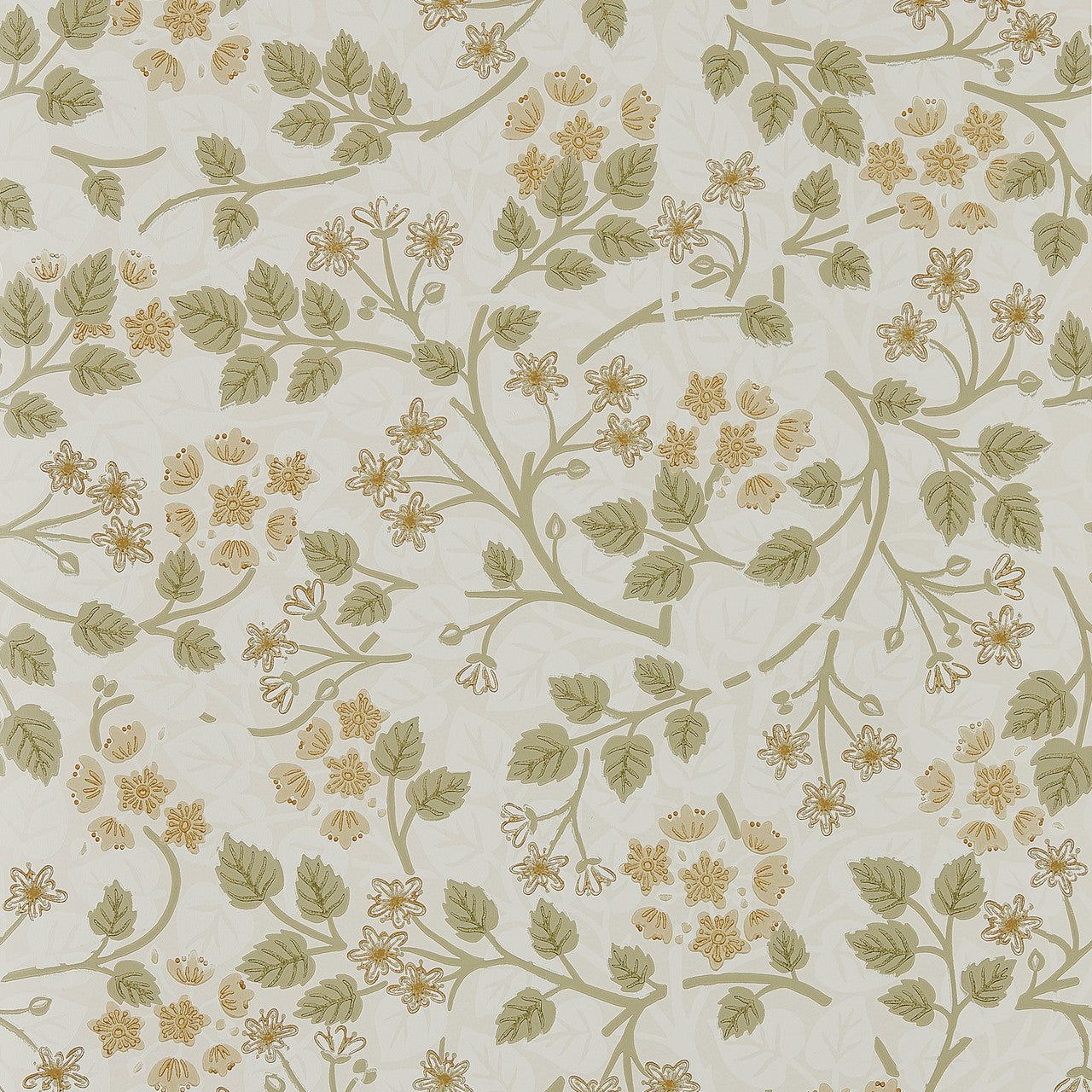 217515 Silver Lime Highgrove Lichen Wallpaper by Sanderson