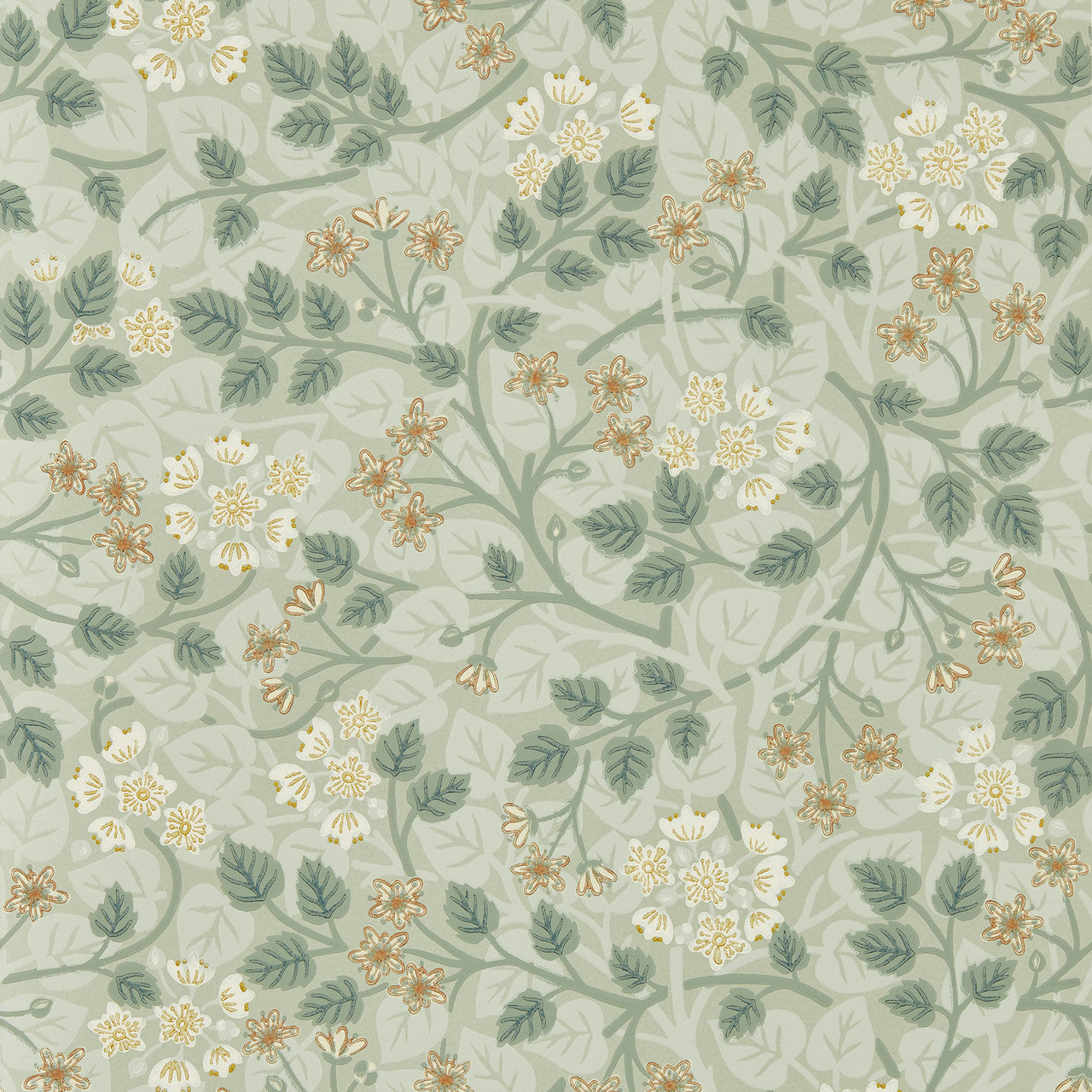 217516 Silver Lime Highgrove Nymph Wallpaper by Sanderson