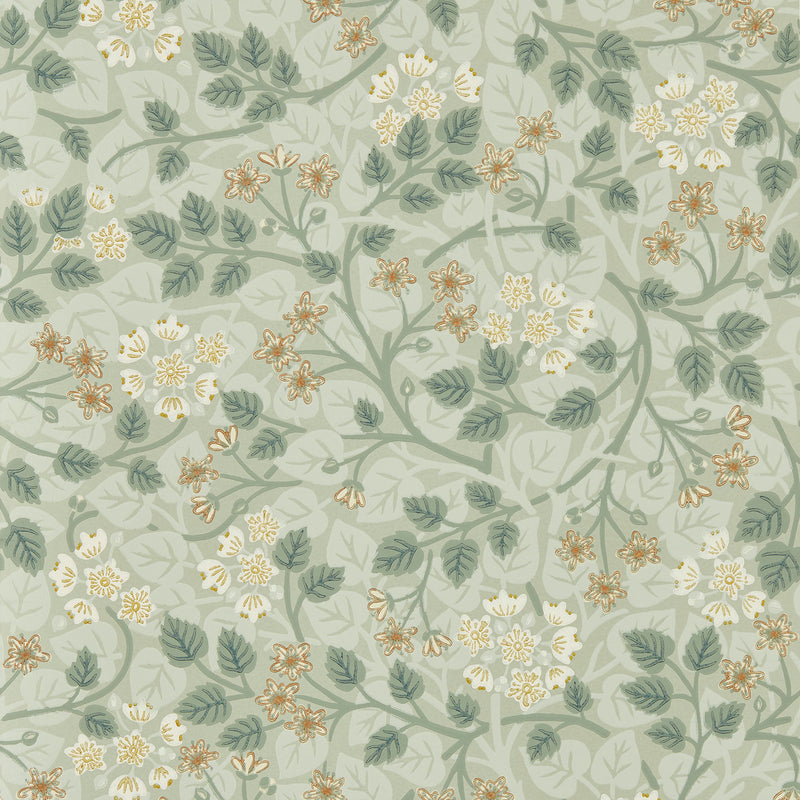 217516 Silver Lime Highgrove Nymph Wallpaper by Sanderson