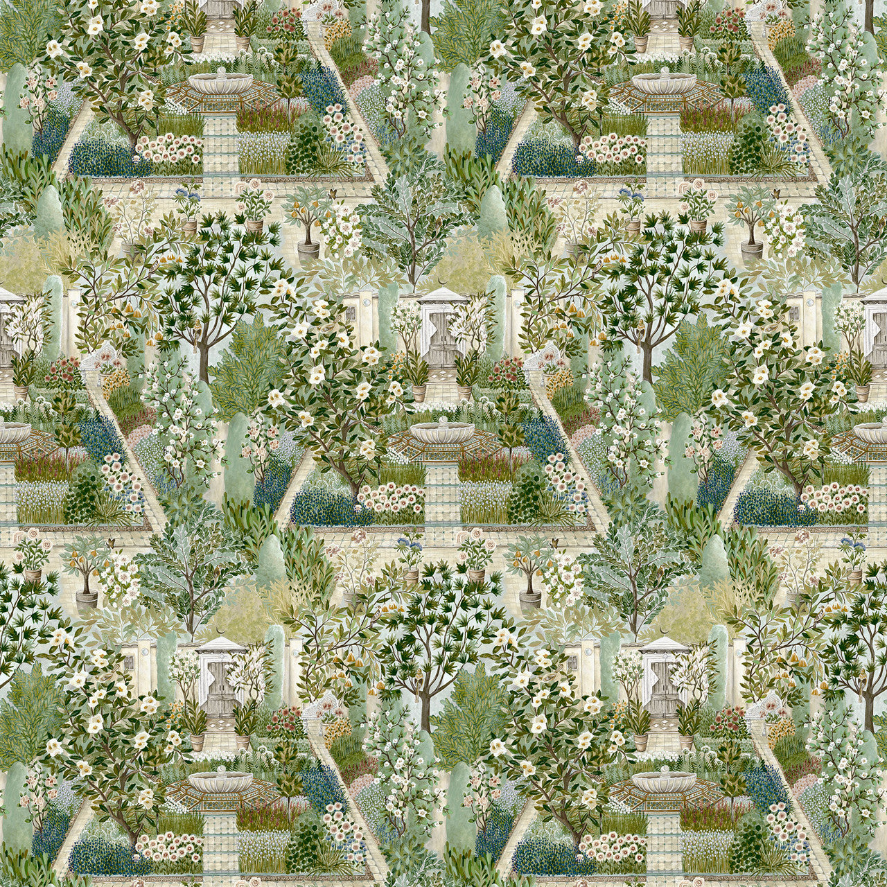 217518 Carpet Garden Highgrove Paradise Wallpaper by Sanderson