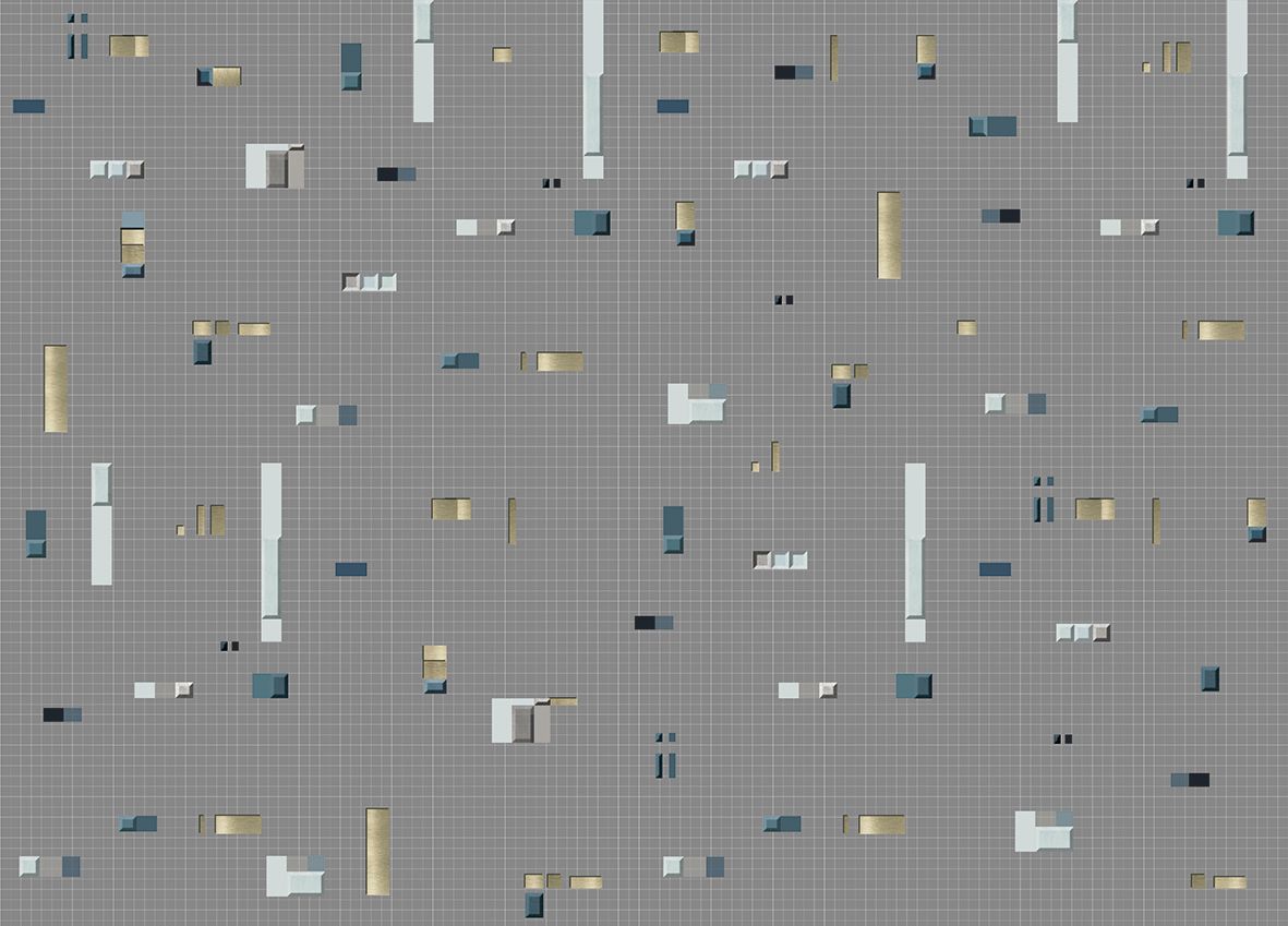 DI3304-3 Pixels Grey Diversity Wallpaper by Tres Tintas