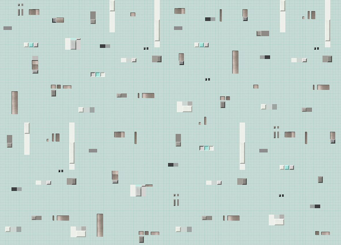 DI3304-4 Pixels Blue Diversity Wallpaper by Tres Tintas