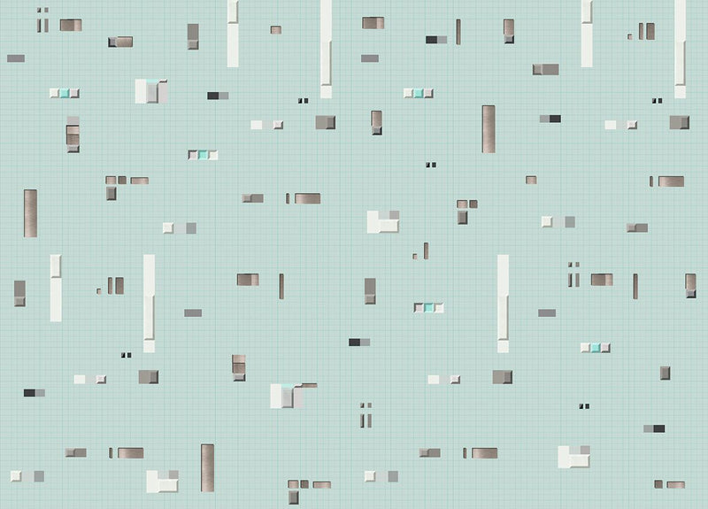DI3304-4 Pixels Blue Diversity Wallpaper by Tres Tintas
