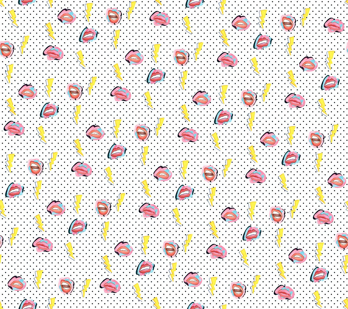 DI3309-1 Lips Black Diversity Wallpaper by Tres Tintas