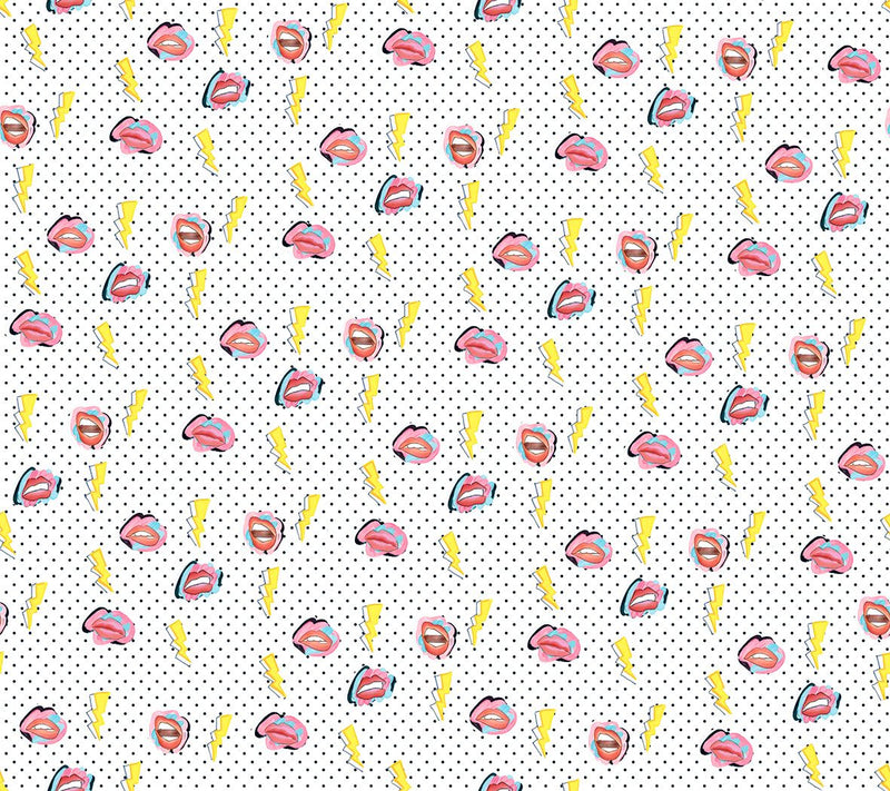 DI3309-1 Lips Black Diversity Wallpaper by Tres Tintas