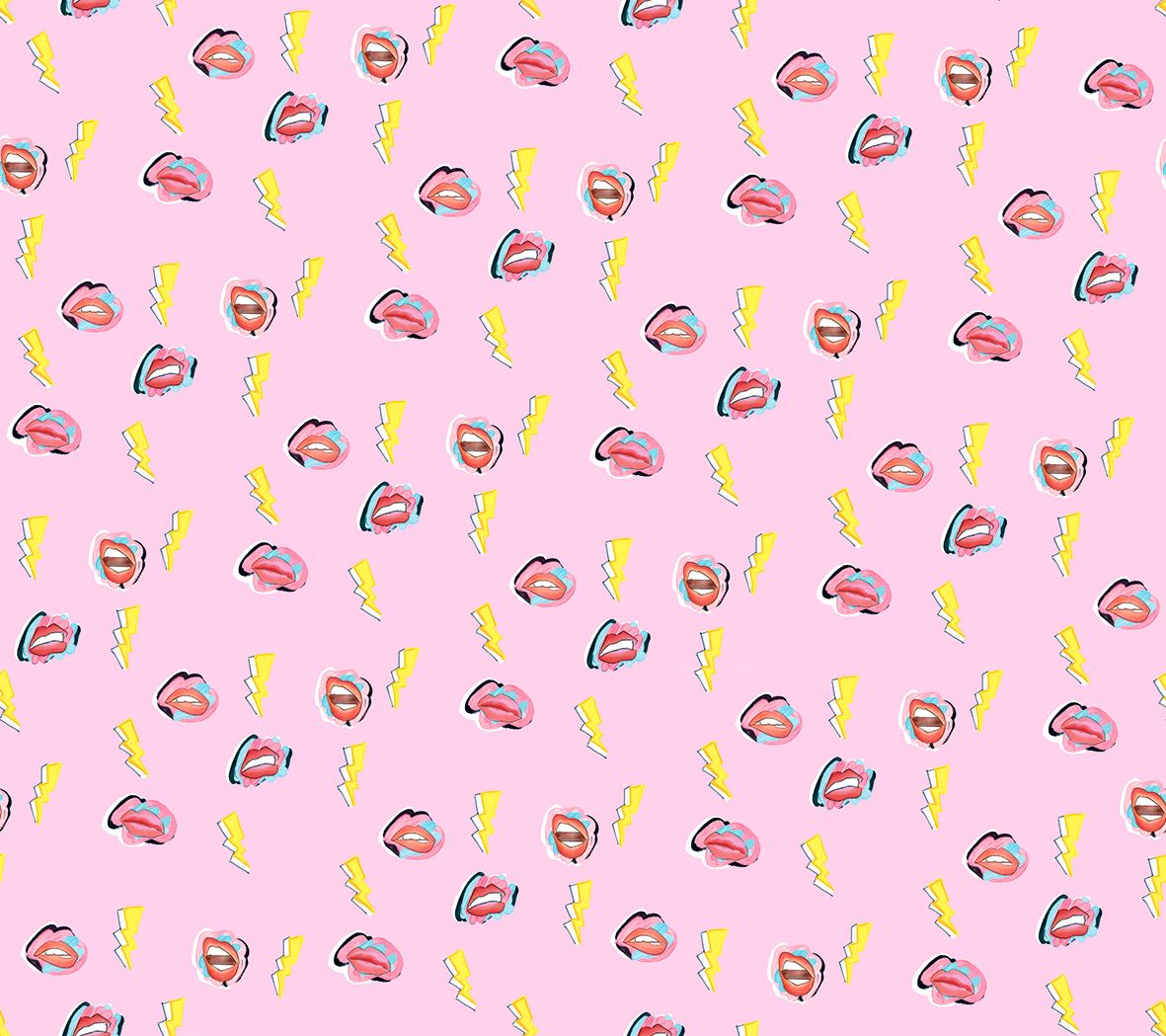 DI3309-2 Lips Pink Diversity Wallpaper by Tres Tintas