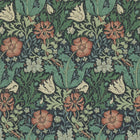 DJA196102 Compton Morris & Friends Brown and Orange Wallpaper by Morris & Co