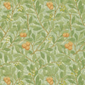 Arbutus Morris & Friends Green and Terracotta Wallpaper by Morris & Co