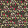 Seaweed Morris & Friends Ebony and Poppy Fabric by Morris & Co