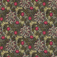 Seaweed Morris & Friends Ebony and Poppy Fabric by Morris & Co