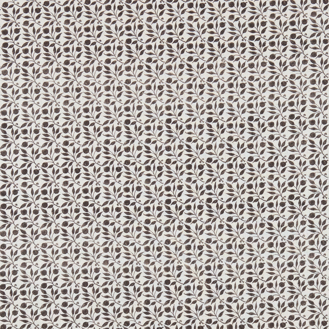 DM3P224488 Rosehip Little Book of Morris Black & Ecru Fabric by Morris & Co