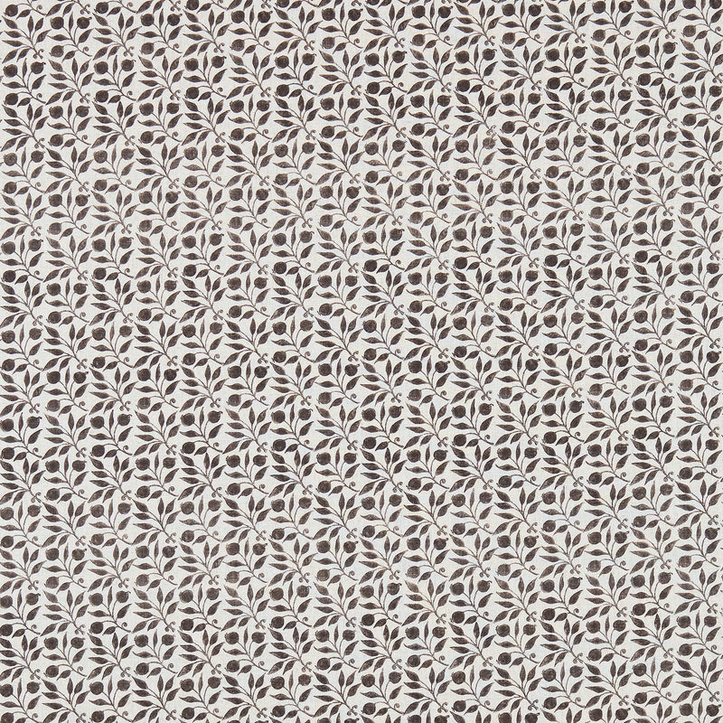 DM3P224488 Rosehip Little Book of Morris Black & Ecru Fabric by Morris & Co