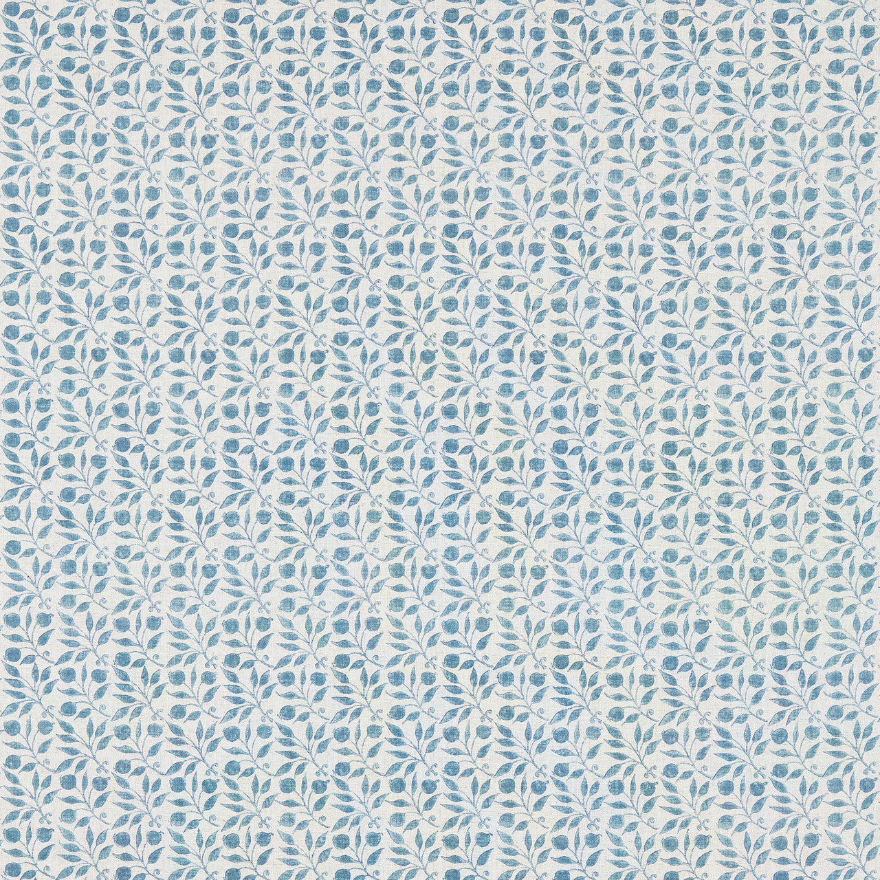 DM3P224490 Rosehip Little Book of Morris Mineral Blue Fabric by Morris & Co