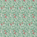 Arbutus Morris & Friends Thyme and Coral Wallpaper by Morris & Co