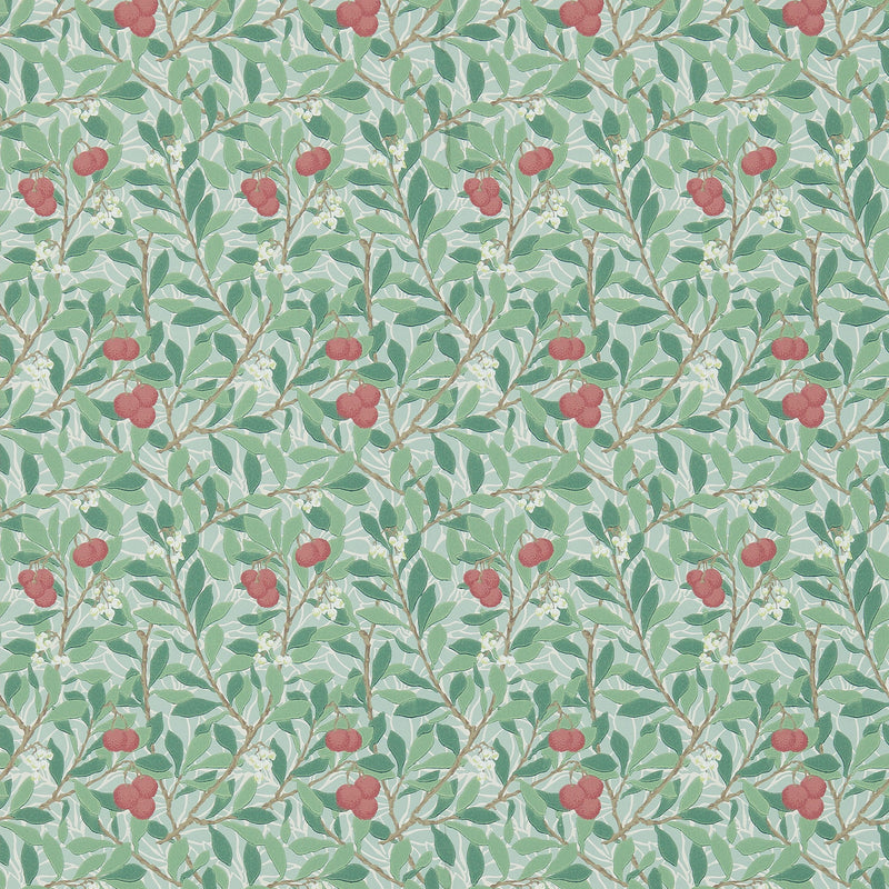 214719 Arbutus Morris & Friends Thyme and Coral Wallpaper by Morris & Co