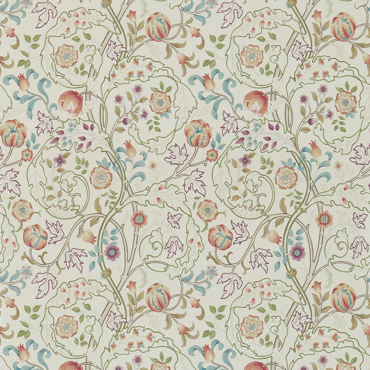 214729 Mary Isobel Morris & Friends Rose & Artichoke Wallpaper by Morris & Co