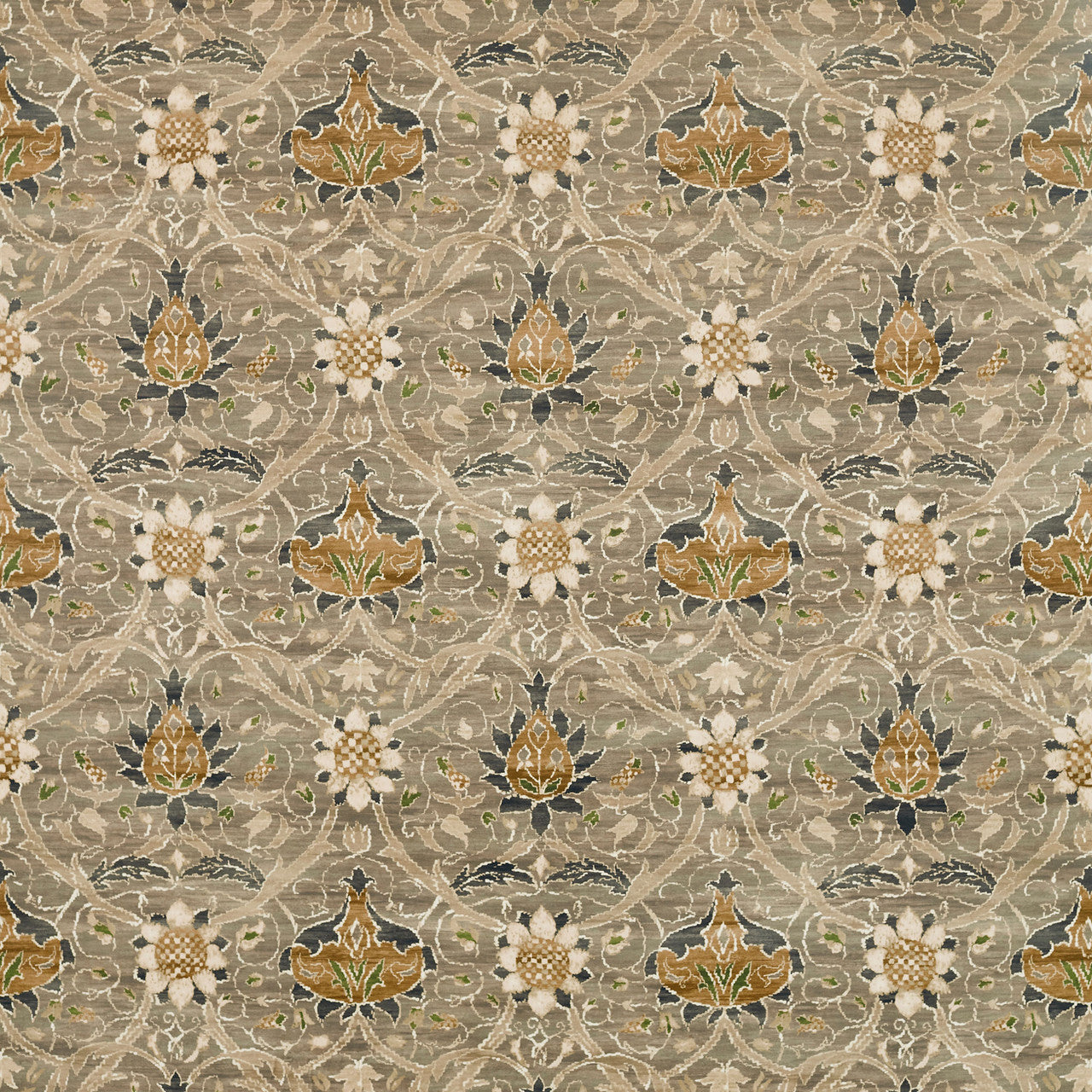 226390 Montreal Velvet Morris & Friends Grey and Charcoal Fabric by Morris & Co