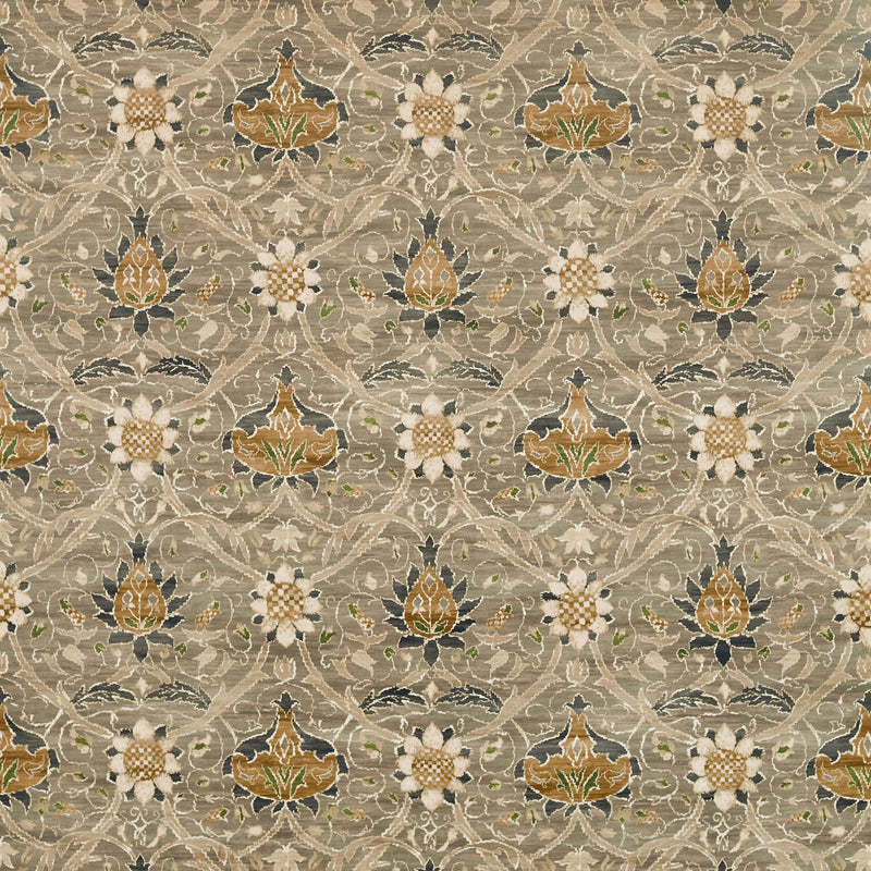 226390 Montreal Velvet Morris & Friends Grey and Charcoal Fabric by Morris & Co