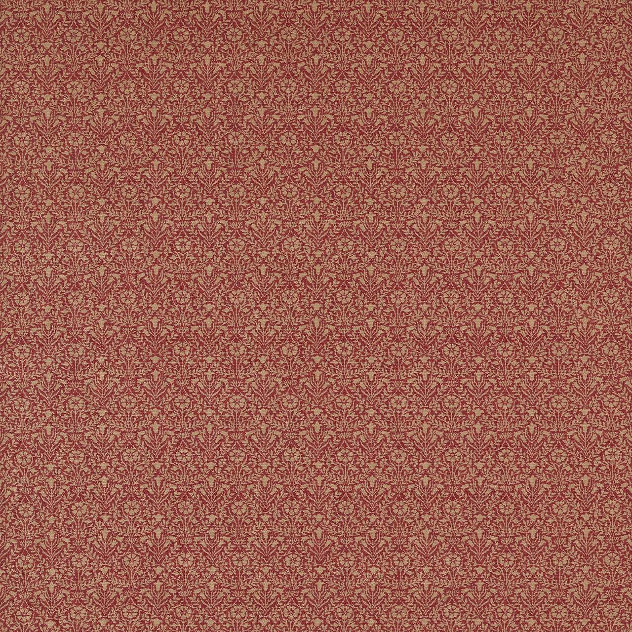236527 Bellflowers Weave Little Book of Morris Russet Fabric by Morris & Co
