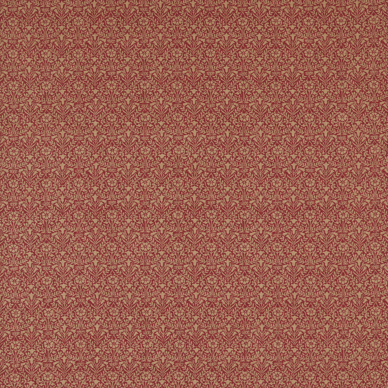 236527 Bellflowers Weave Little Book of Morris Russet Fabric by Morris & Co