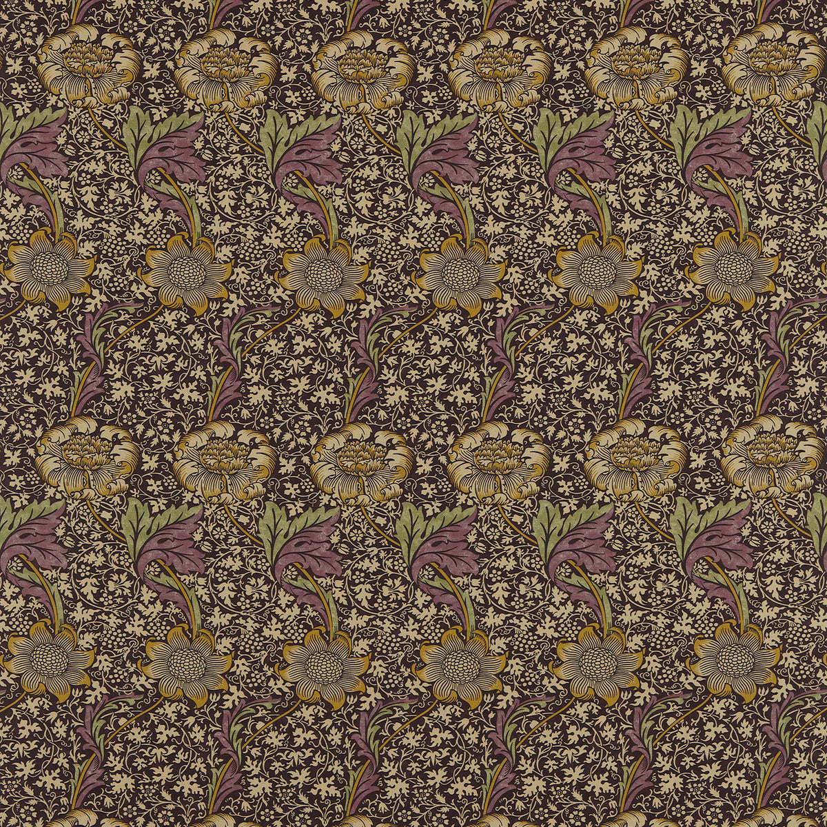 Kennet Archive Prints Grape/Gold Fabric by Morris & Co