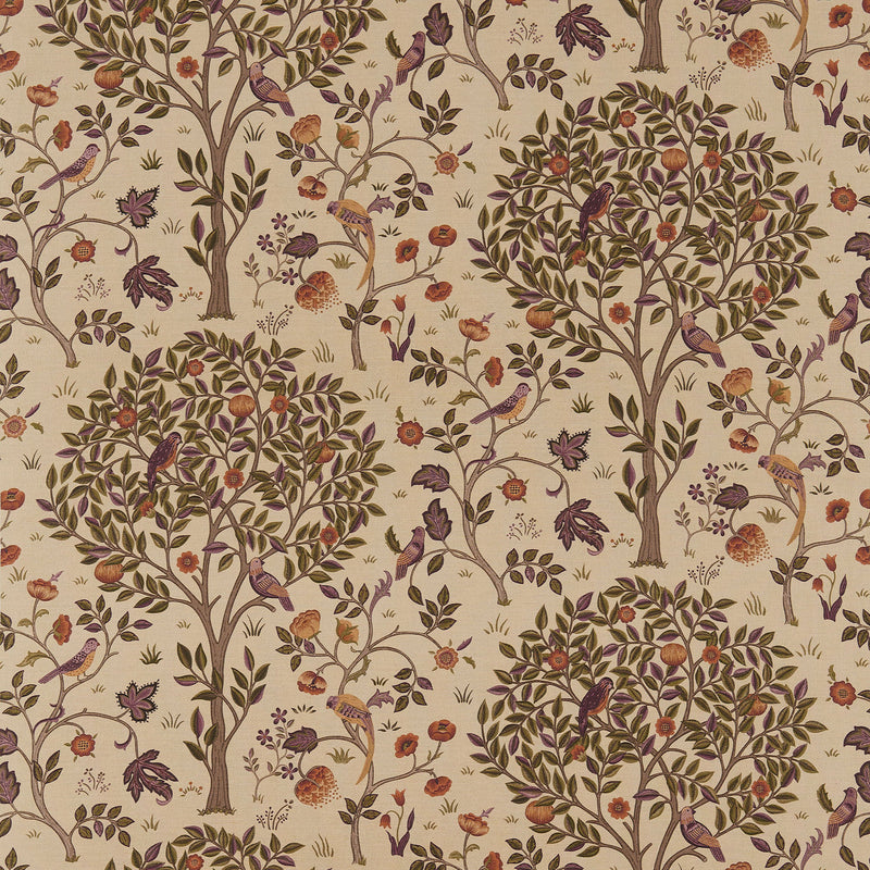Kelmscott Tree Archive Prints Mulberry/Russet Fabric by Morris & Co