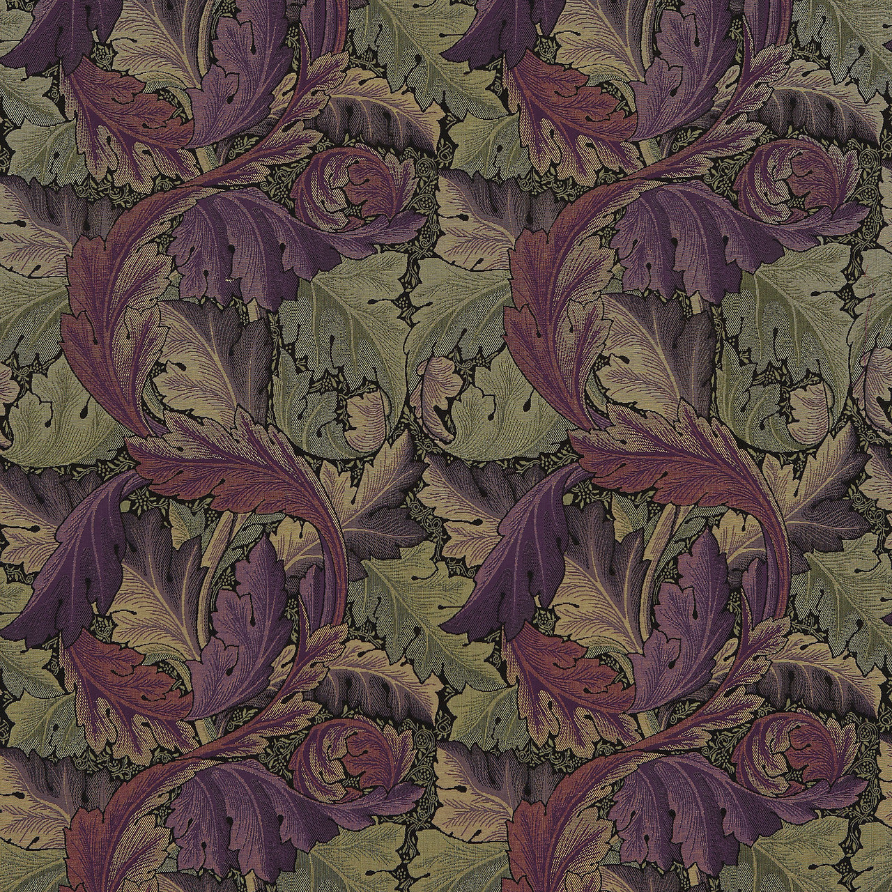 230271 Acanthus Tapestry Morris & Friends Grape and Heather Fabric by Morris & Co