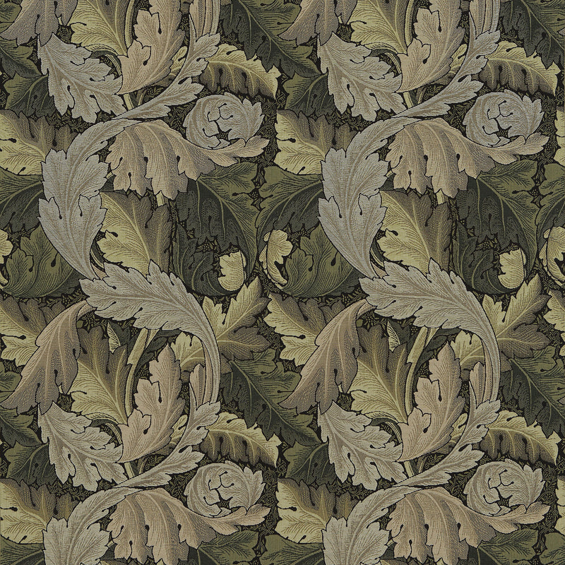 230273 Acanthus Tapestry Morris & Friends Forest and Hemp Fabric by Morris & Co