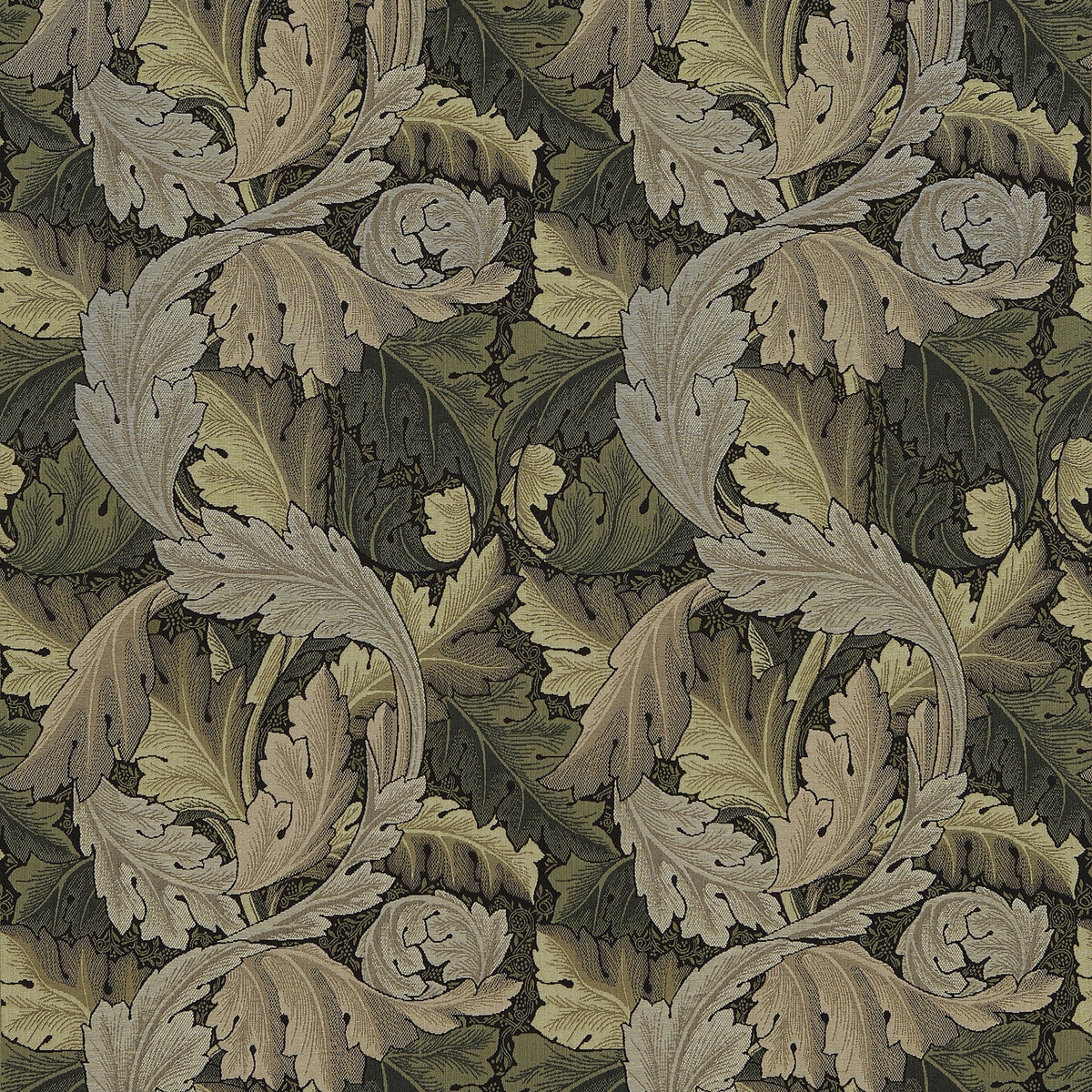 Acanthus Tapestry Archive Weaves Forest/Hemp Fabric by Morris & Co