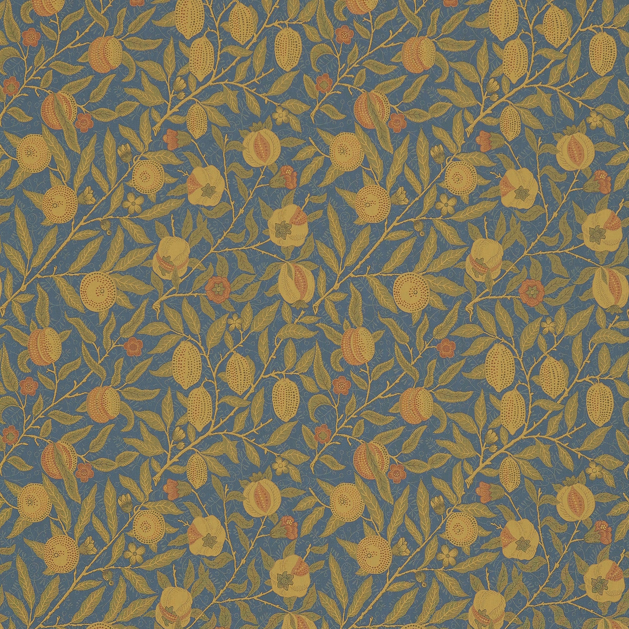 230284 Fruit Morris & Friends Blue and Thyme Fabric by Morris & Co