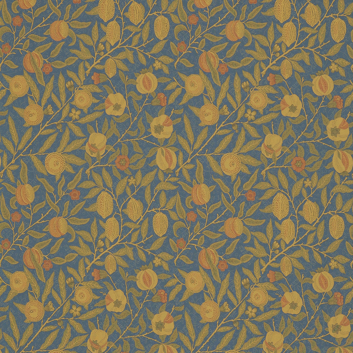 Fruit Archive Weaves Blue/Thyme Fabric by Morris & Co