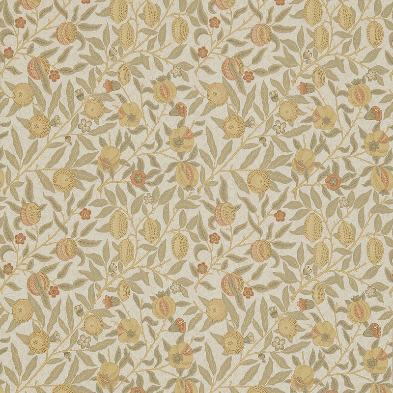 230285 Fruit Morris & Friends Parchment and Bayleaf Fabric by Morris & Co