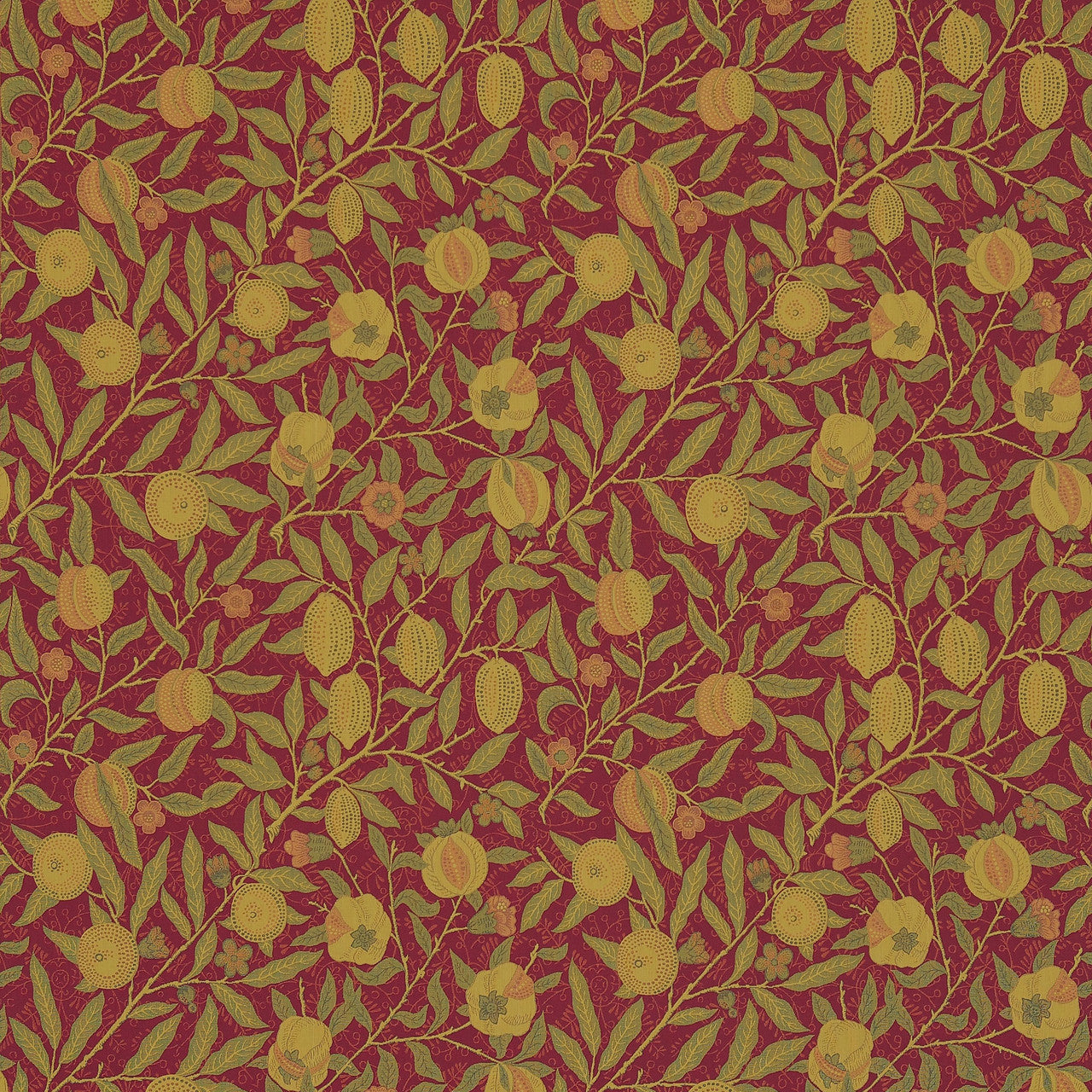 230287 Fruit Morris & Friends Crimson and Thyme Fabric by Morris & Co