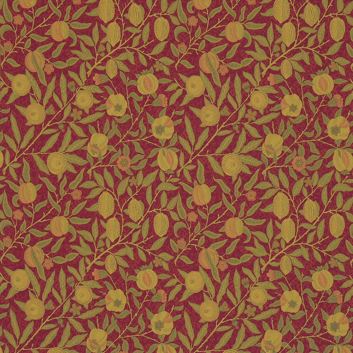 Fruit Archive Weaves Crimson/Thyme Fabric by Morris & Co