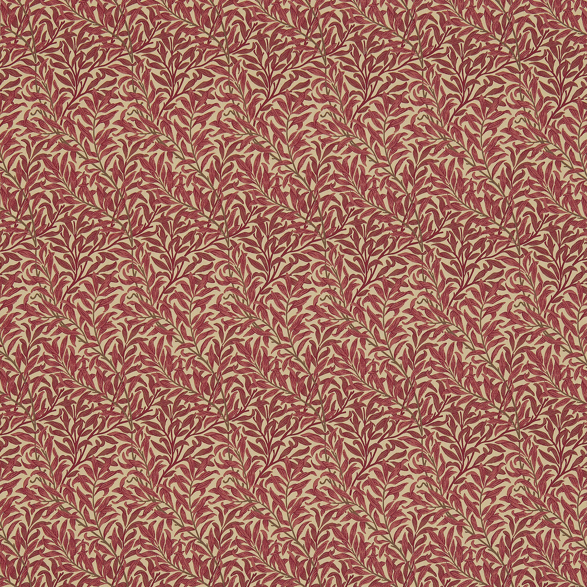 Willow Boughs Archive Weaves Crimson/Manilla Fabric by Morris & Co