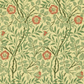 Sweet Briar Morris & Friends Green and Rust Wallpaper by Morris & Co