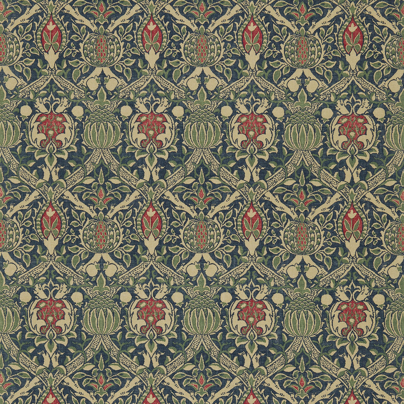 DMCOGR201 Granada Morris & Friends Indigo and Red Fabric by Morris & Co