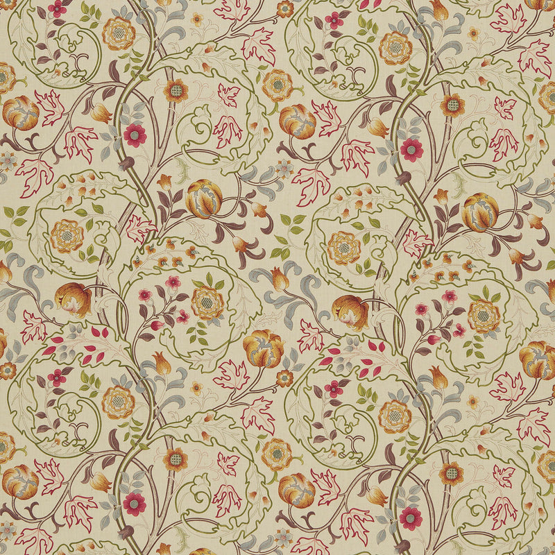 DMCOMA203 Mary Isobel Embroidery Morris & Friends Rose and Slate Fabric by Morris & Co