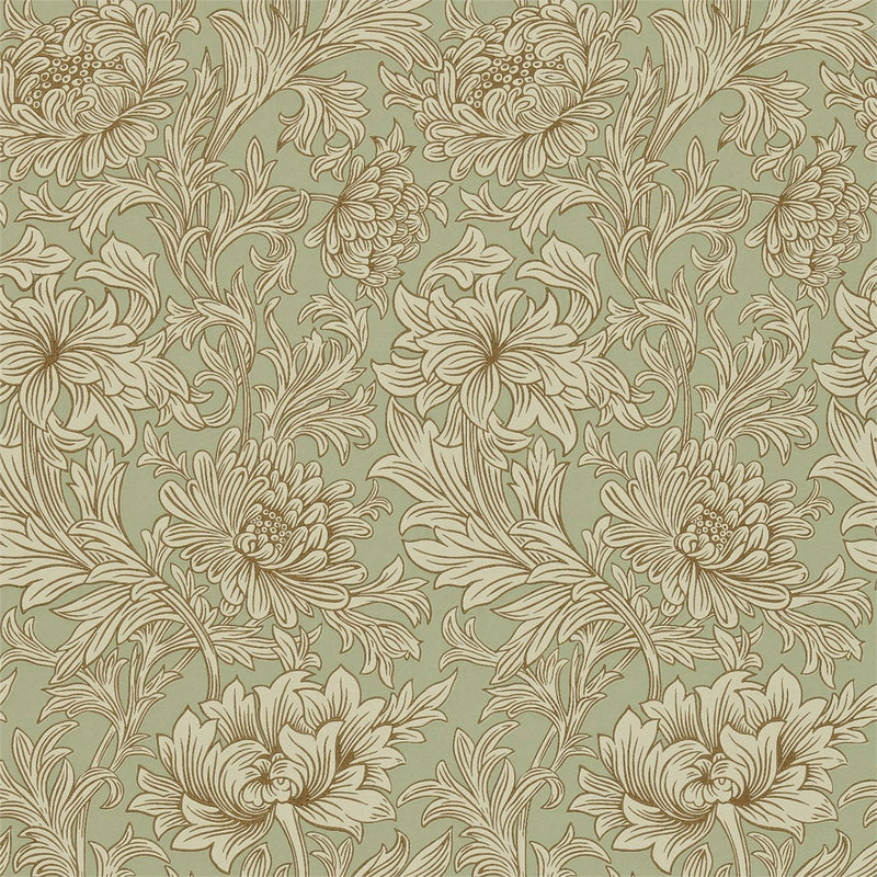 210418 Chrysanthemum Toile Compendium I & II Wallpaper By Morris & Co