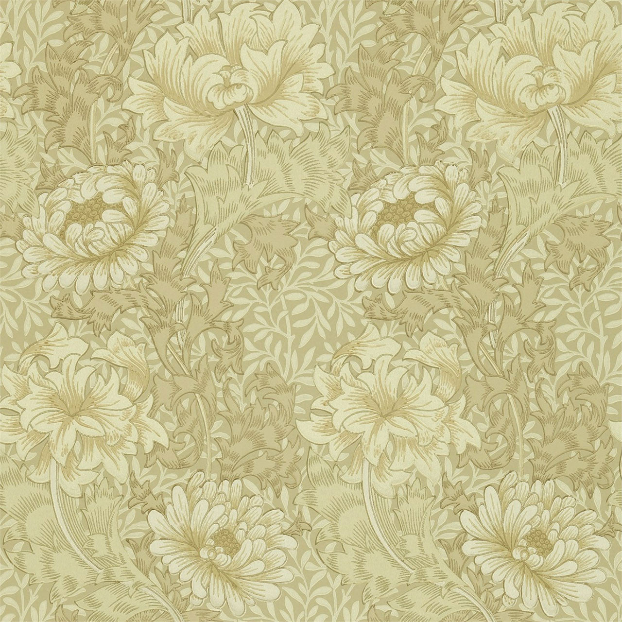 210419 Chrysanthemum Compendium I & II Wallpaper By Morris & Co