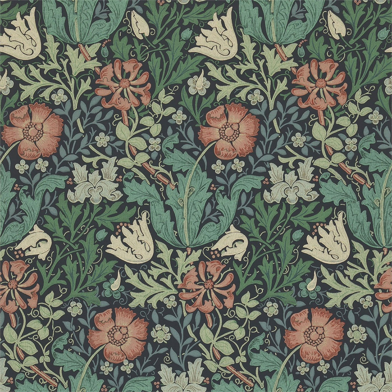 210421 Compton Compendium I & II Wallpaper By Morris & Co