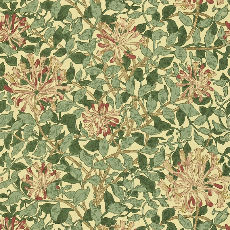 210436 Honeysuckle Compendium I & II Wallpaper By Morris & Co