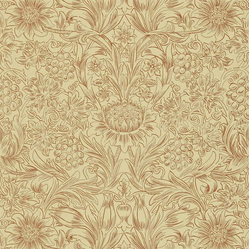 210473 Sunflower Etch Compendium I & II Wallpaper By Morris & Co