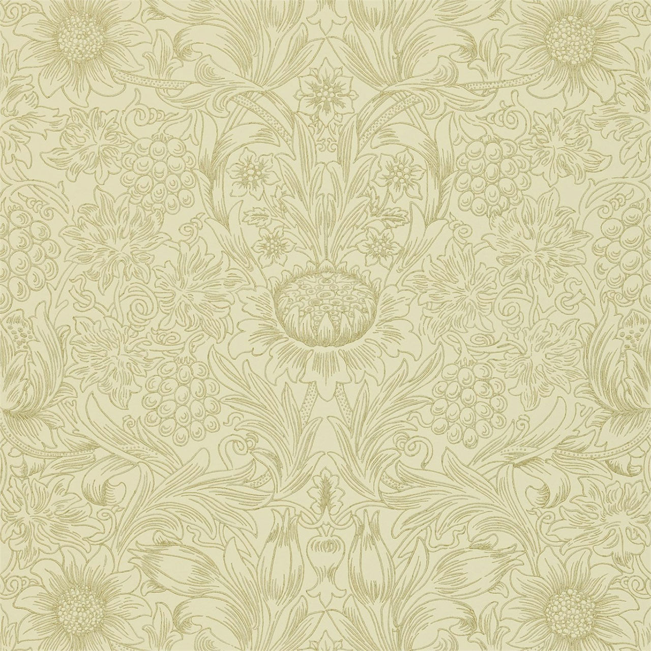 210475 Sunflower Etch Compendium I & II Wallpaper By Morris & Co